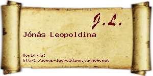Jónás Leopoldina névjegykártya